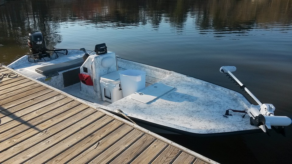 My skiff for fly fishing in lakes and saltwater inshore shallow water environments.